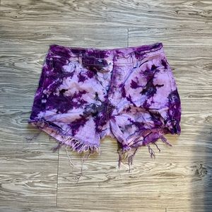 Tie dyed distressed daisy dukes
